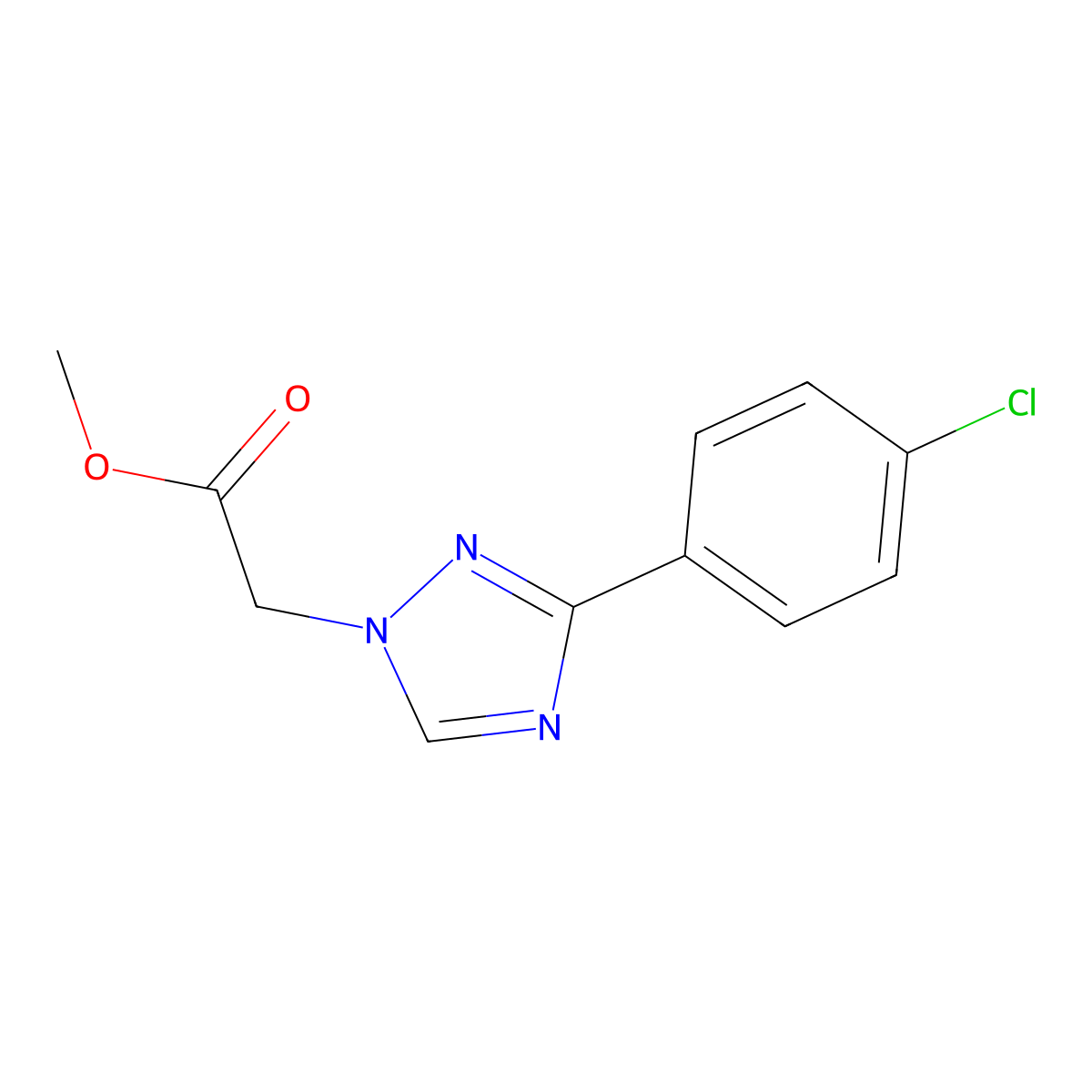 Methyl 2-(3-(4-chlorophenyl)-1H-1,2,4-triazol-1-yl)acetate molecular structure, CAS 1416344-75-6