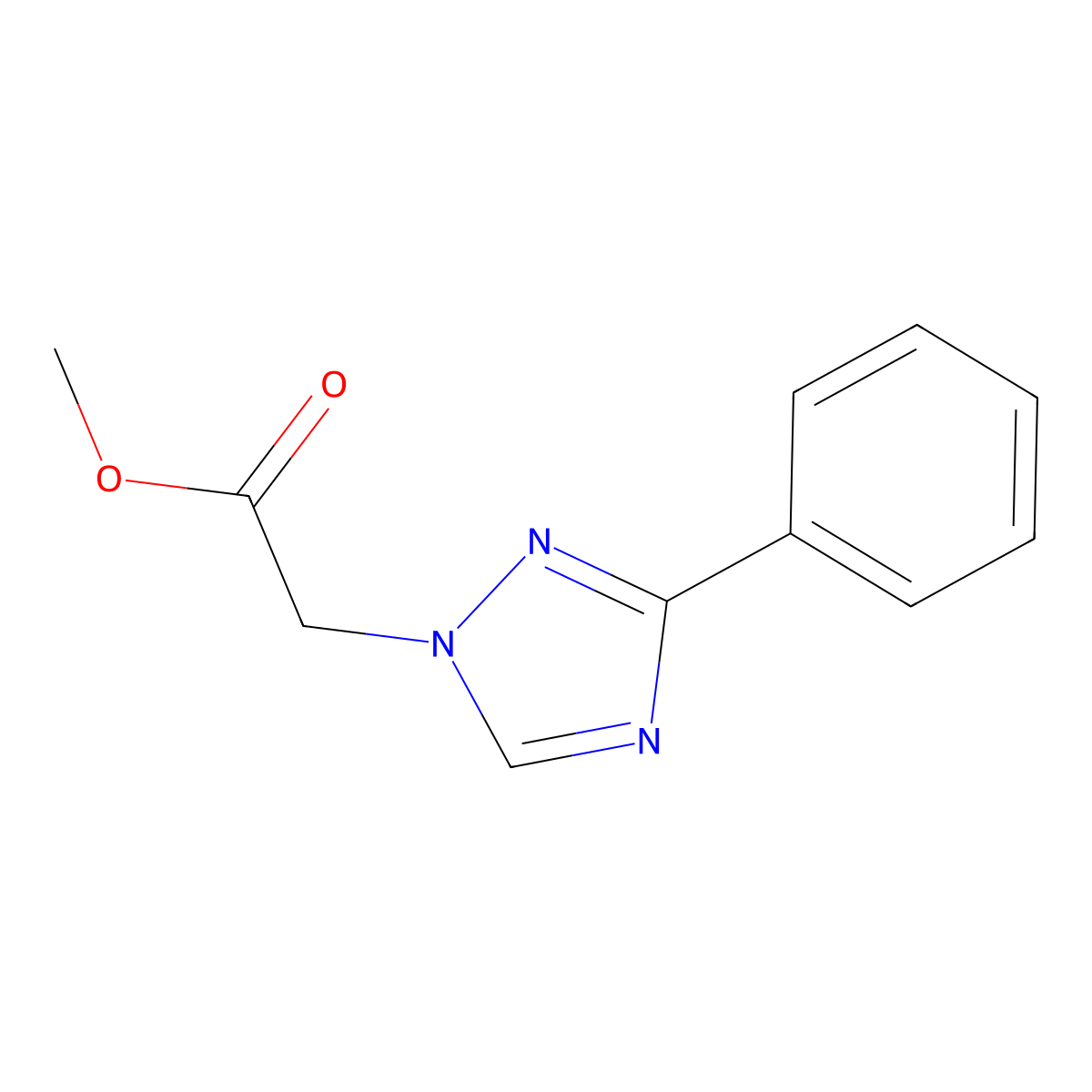 Methyl 2-(3-phenyl-1H-1,2,4-triazol-1-yl)acetate molecular structure, CAS 1416344-83-6