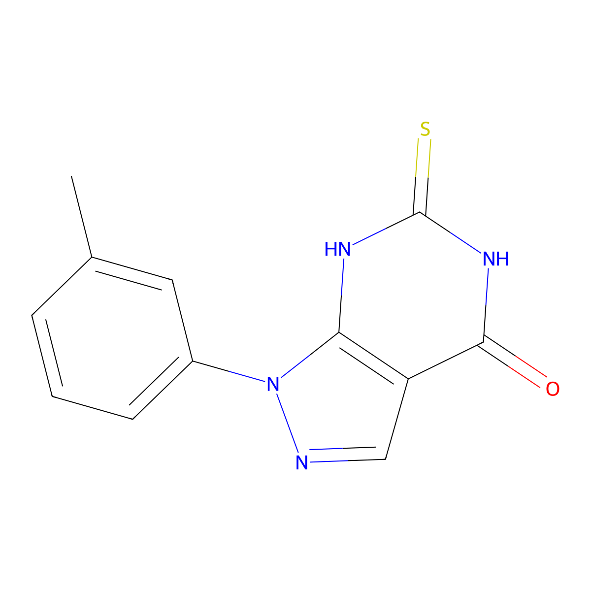 6-Mercapto-1-(m-tolyl)-1H-pyrazolo[3,4-d]pyrimidin-4(5H)-one molecular structure, CAS 1416344-86-9