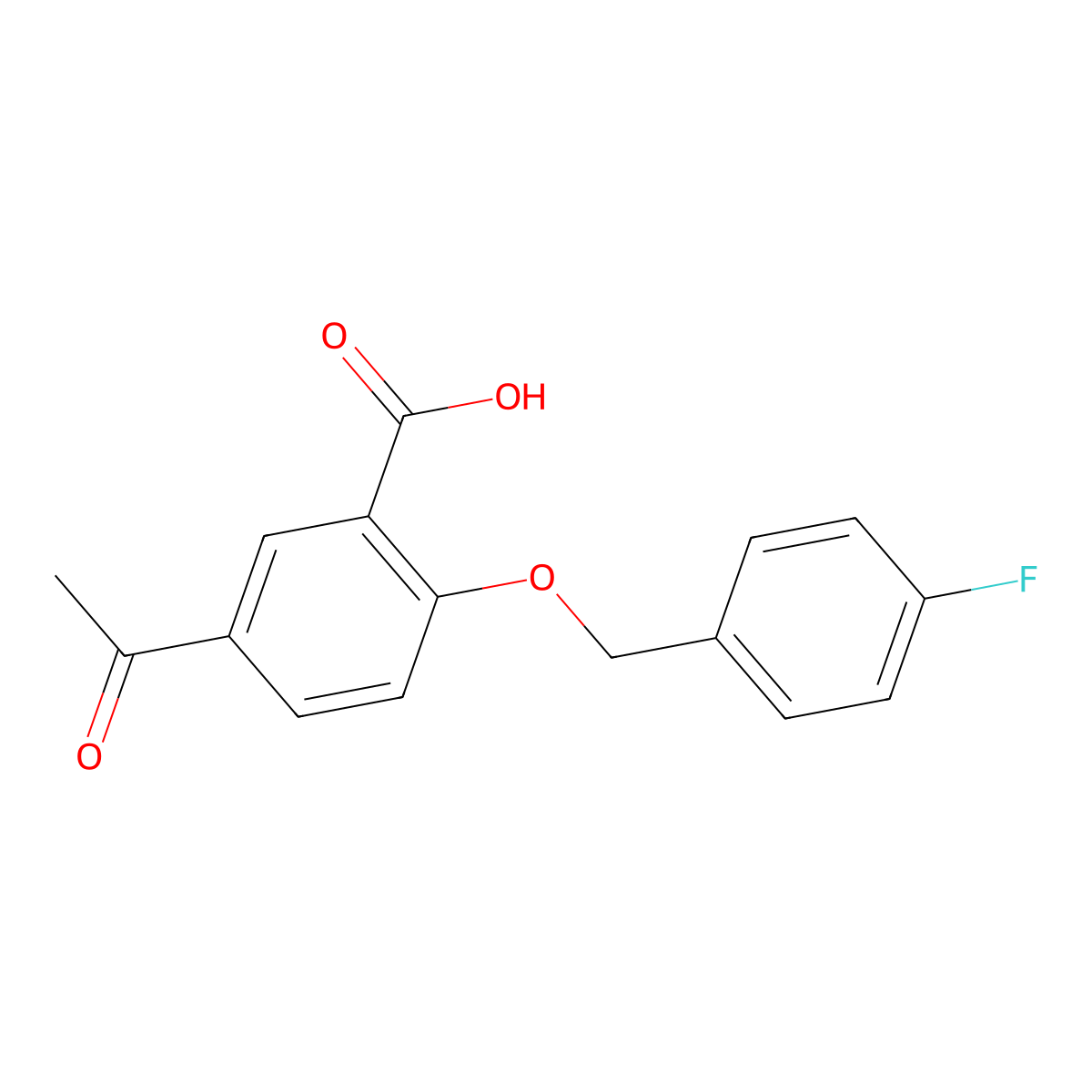 5-Acetyl-2-(4-fluoro-benzyloxy)-benzoic acid molecular structure, CAS 1416345-34-0