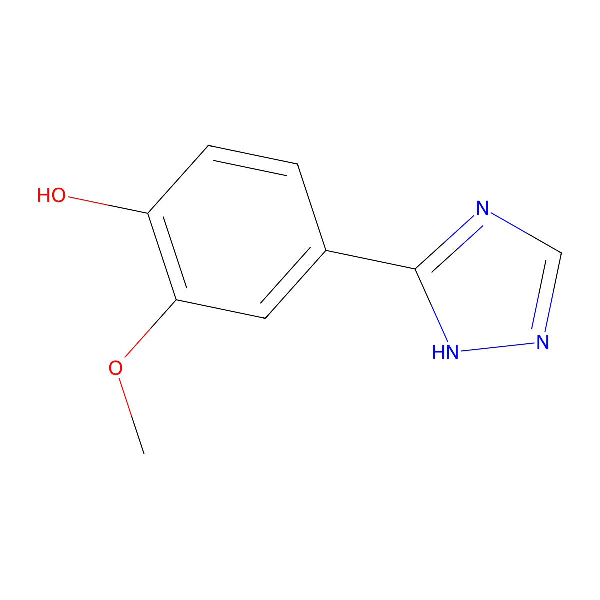 2-Methoxy-4-(1H-1,2,4-triazol-3-yl)phenol molecular structure, CAS 1416345-36-2