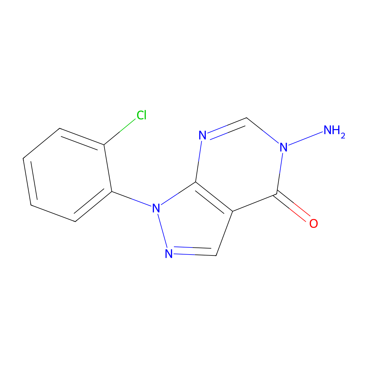 5-Amino-1-(2-chlorophenyl)-1H-pyrazolo[3,4-d]pyrimidin-4(5H)-one molecular structure, CAS 1416345-60-2