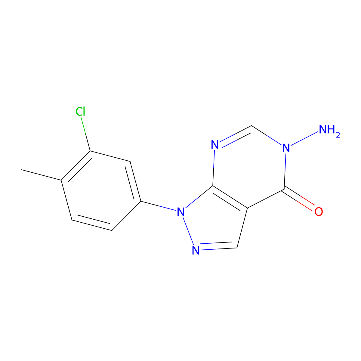 5-Amino-1-(3-chloro-4-methylphenyl)-1H-pyrazolo[3,4-d]pyrimidin-4(5H)-one molecular structure, CAS 1416345-70-4