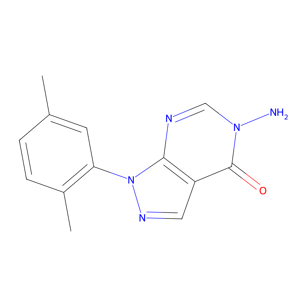 5-Amino-1-(2,5-dimethylphenyl)-1H-pyrazolo[3,4-d]pyrimidin-4(5H)-one molecular structure, CAS 1416346-04-7