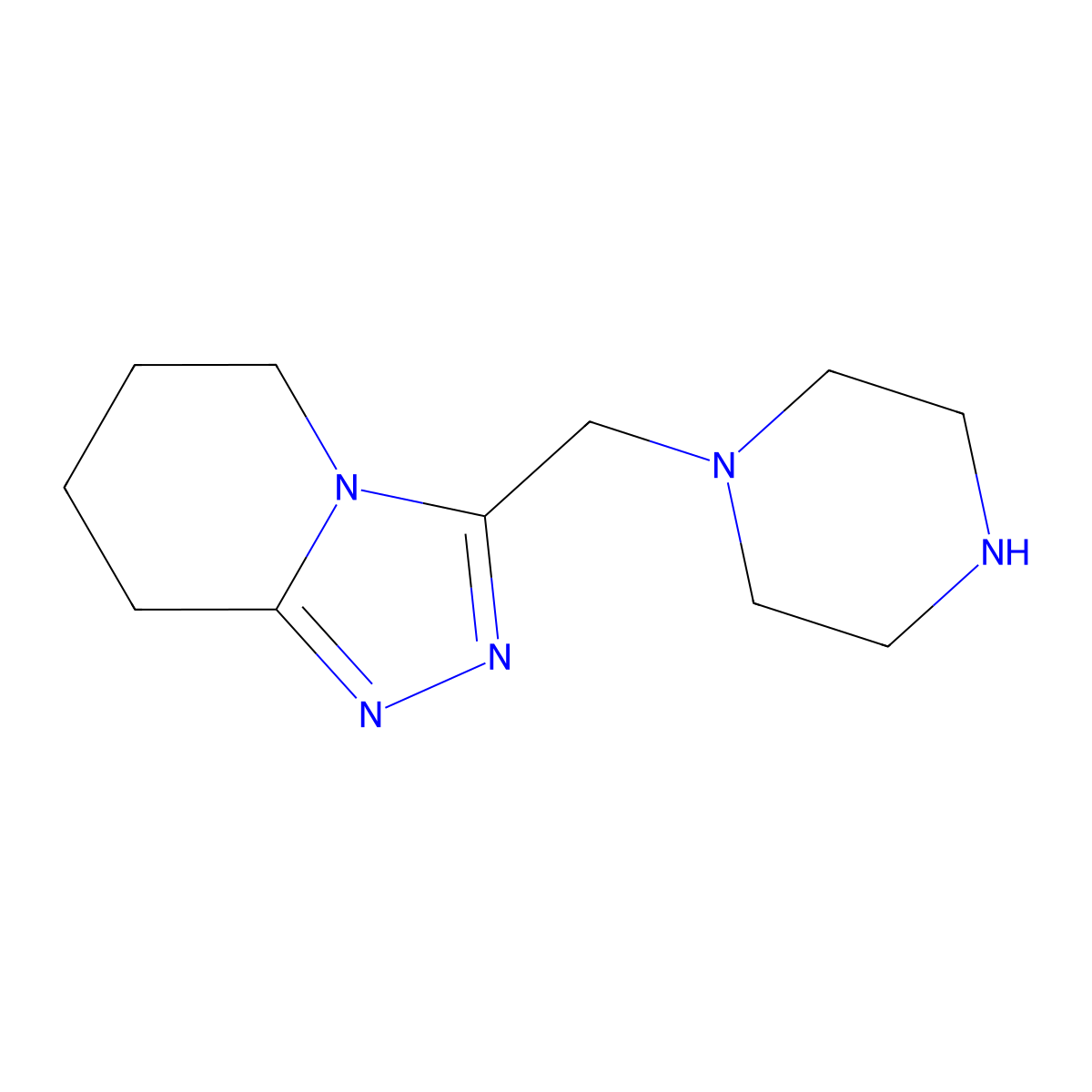3-(Piperazin-1-ylmethyl)-5,6,7,8-tetrahydro[1,2,4]triazolo[4,3-a]pyridine molecular structure, CAS 1416346-18-3