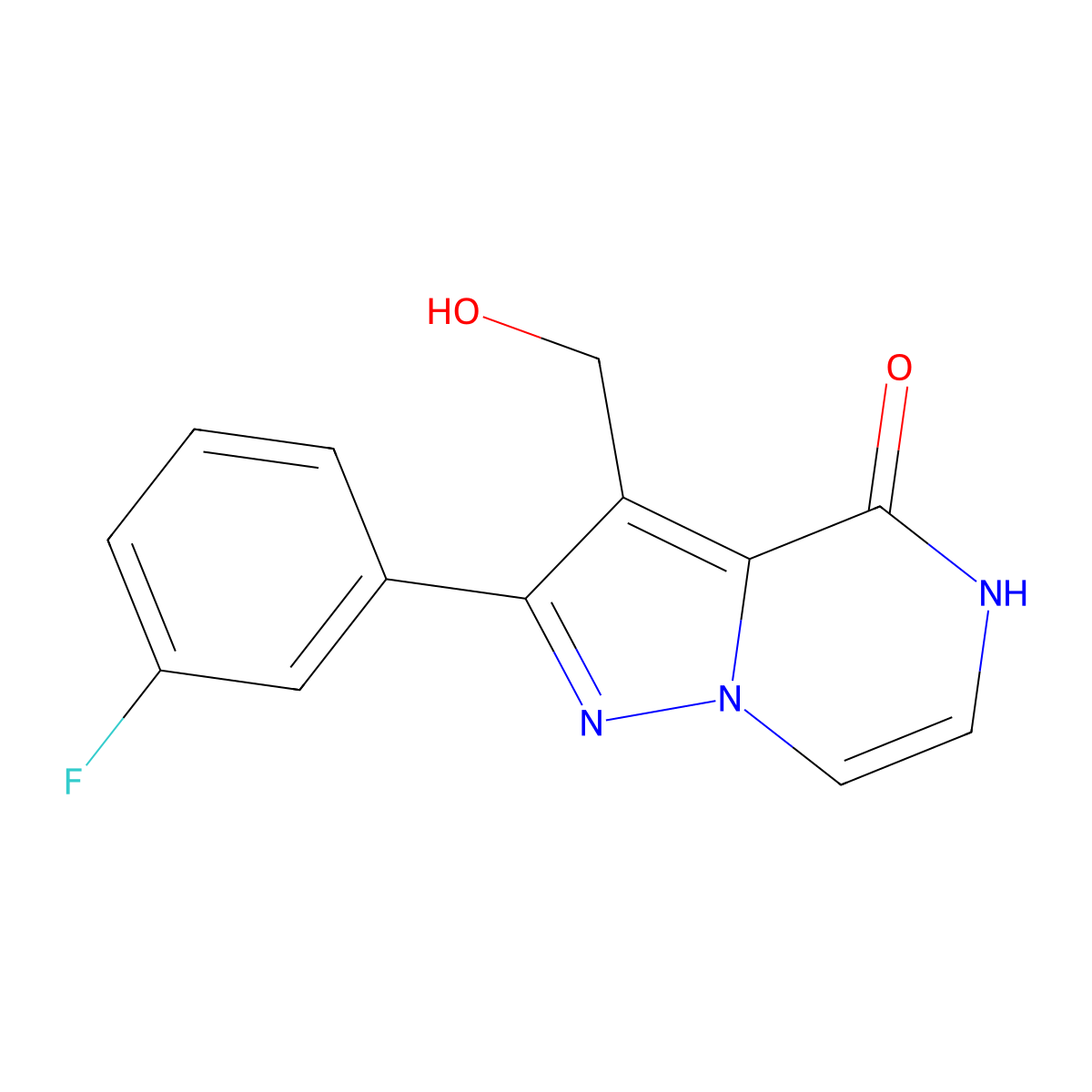 2-(3-fluorophenyl)-3-(hydroxymethyl)pyrazolo[1,5-a]pyrazin-4(5H)-one molecular structure, CAS 1416347-01-7