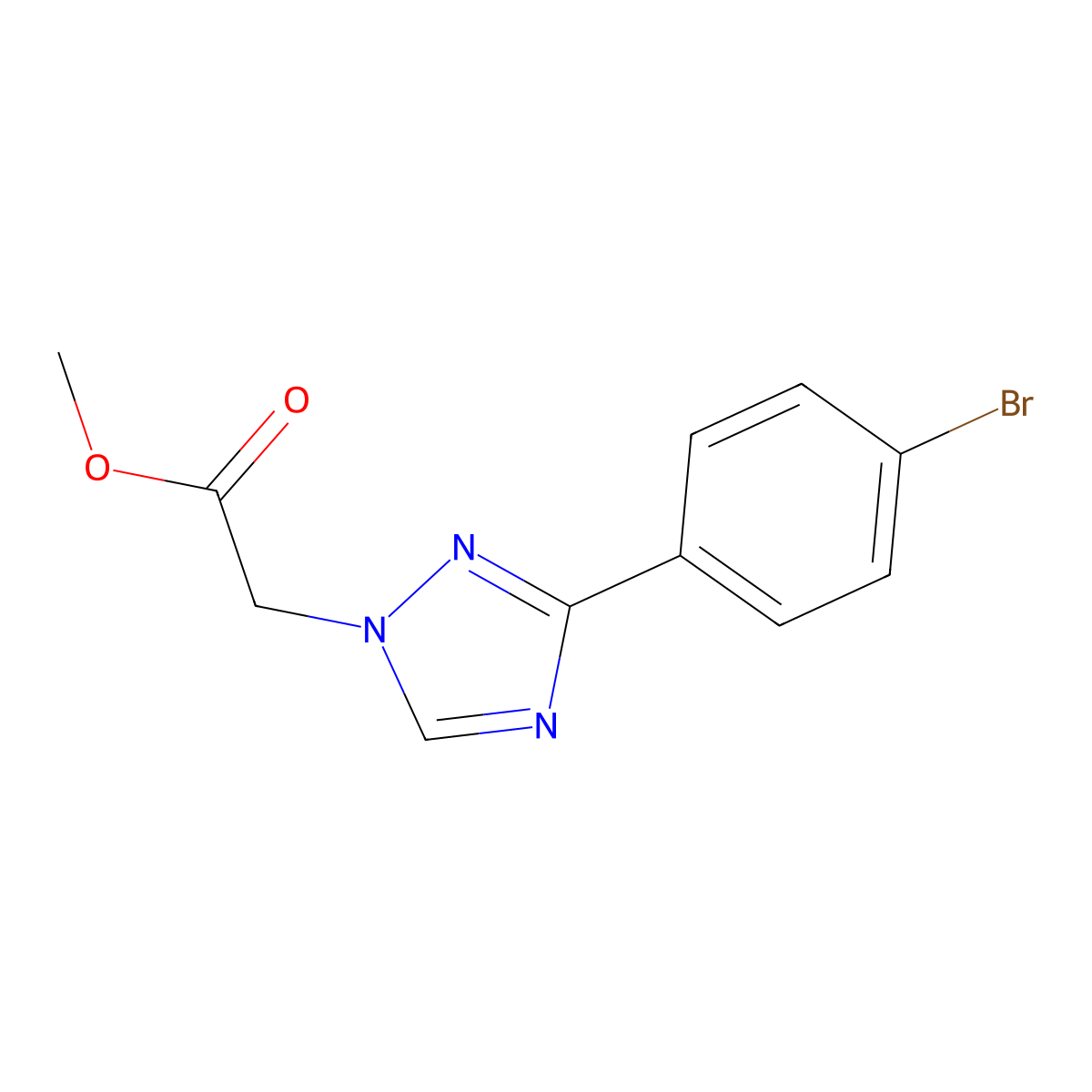Methyl 2-(3-(4-bromophenyl)-1H-1,2,4-triazol-1-yl)acetate molecular structure, CAS 1416347-18-6