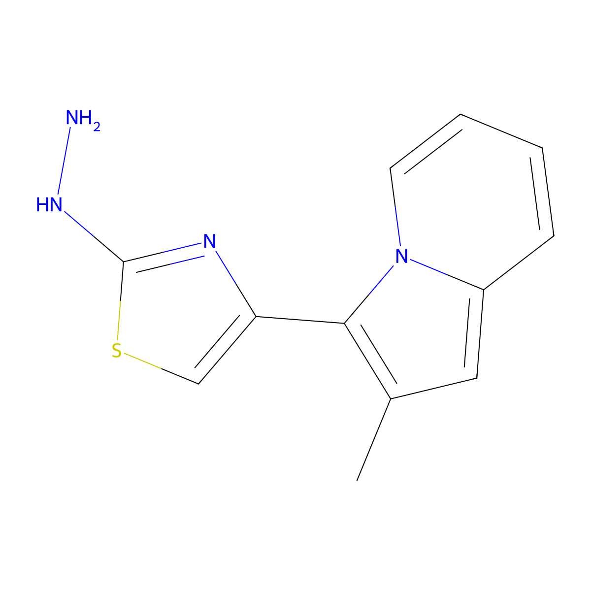 2-Hydrazinyl-4-(2-methylindolizin-3-yl)thiazole molecular structure, CAS 1416347-54-0