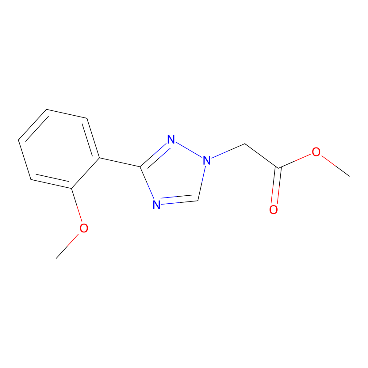 Methyl 2-(3-(2-methoxyphenyl)-1H-1,2,4-triazol-1-yl)acetate molecular structure, CAS 1416347-61-9