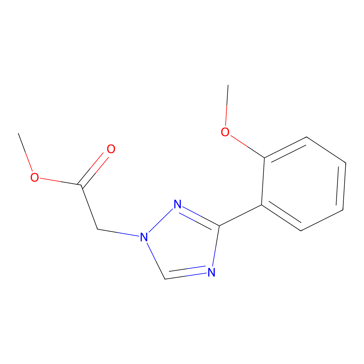 Methyl 2-(3-(2-methoxyphenyl)-1H-1,2,4-triazol-1-yl)acetate molecular structure, CAS 1416347-61-9