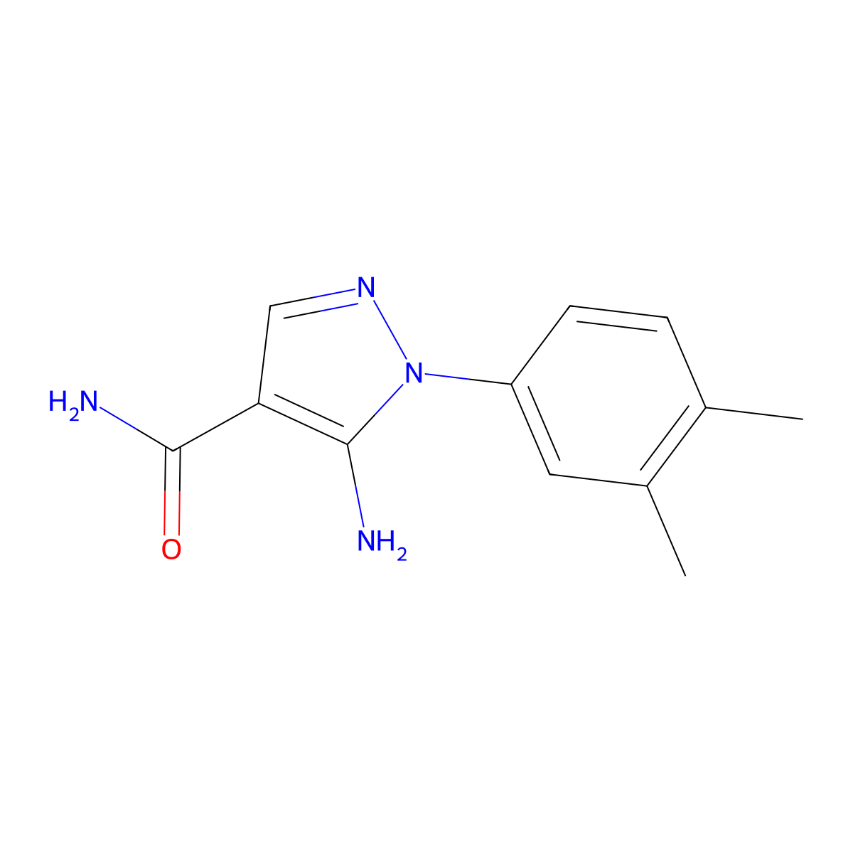 5-Amino-1-(3,4-dimethylphenyl)-1H-pyrazole-4-carboxamide molecular structure, CAS 1416347-84-6