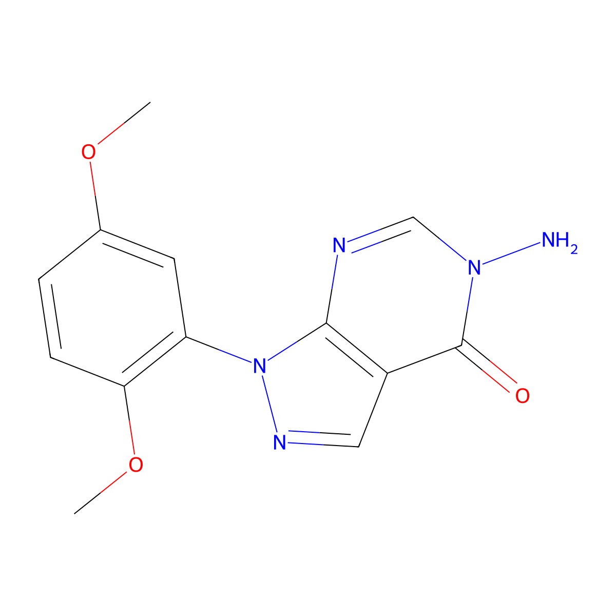 5-Amino-1-(2,5-dimethoxyphenyl)-1H-pyrazolo[3,4-d]pyrimidin-4(5H)-one molecular structure, CAS 1416348-29-2