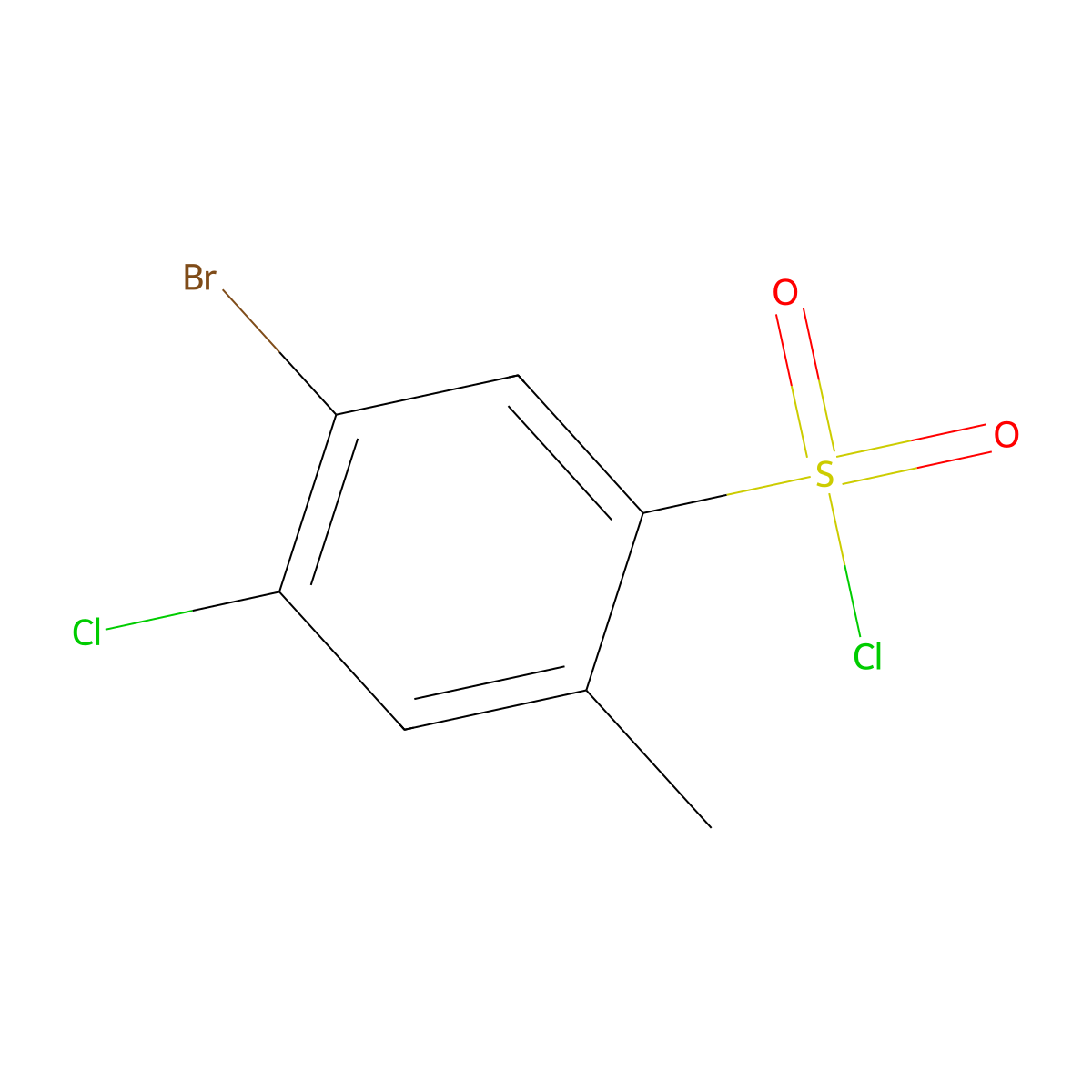 5-Bromo-4-chloro-2-methylbenzene-1-sulfonyl chloride molecular structure, CAS 1416349-30-8