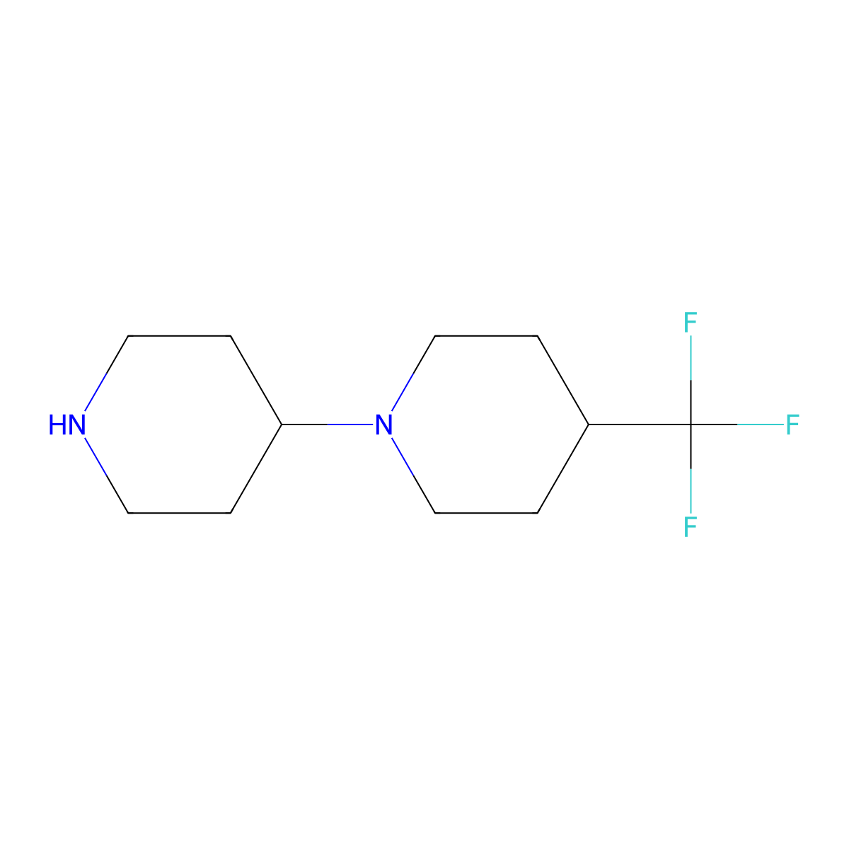 4-(4-Trifluoromethylpiperidino)piperidine molecular structure, CAS 1416351-72-8
