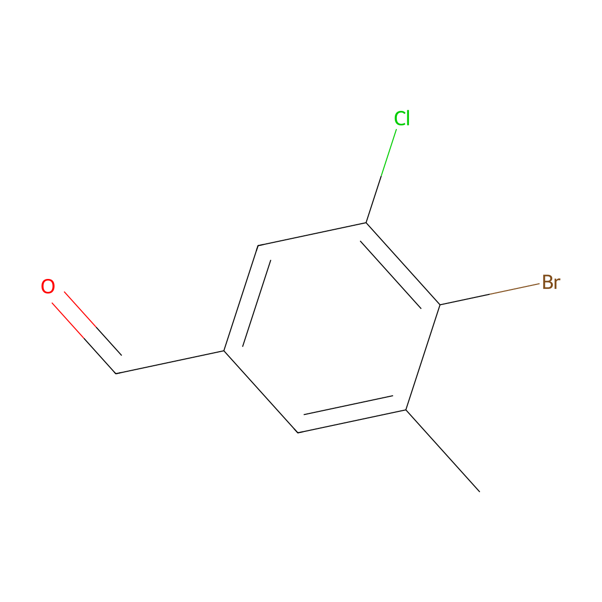 4-Bromo-3-chloro-5-methylbenzaldehyde molecular structure, CAS 1416351-74-0