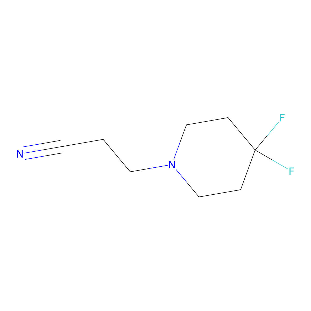 3-(4,4-Difluoro-piperidin-1-yl)-propionitrile molecular structure, CAS 1416351-76-2