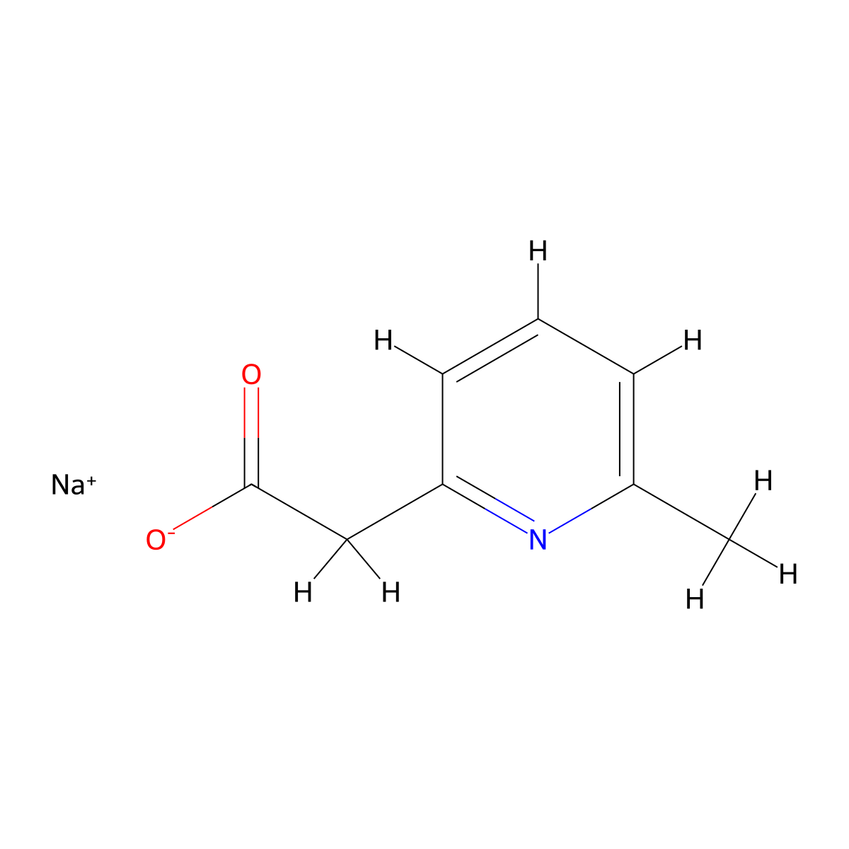 Sodium 2-(6-methylpyridin-2-yl)acetate molecular structure, CAS 1416351-80-8
