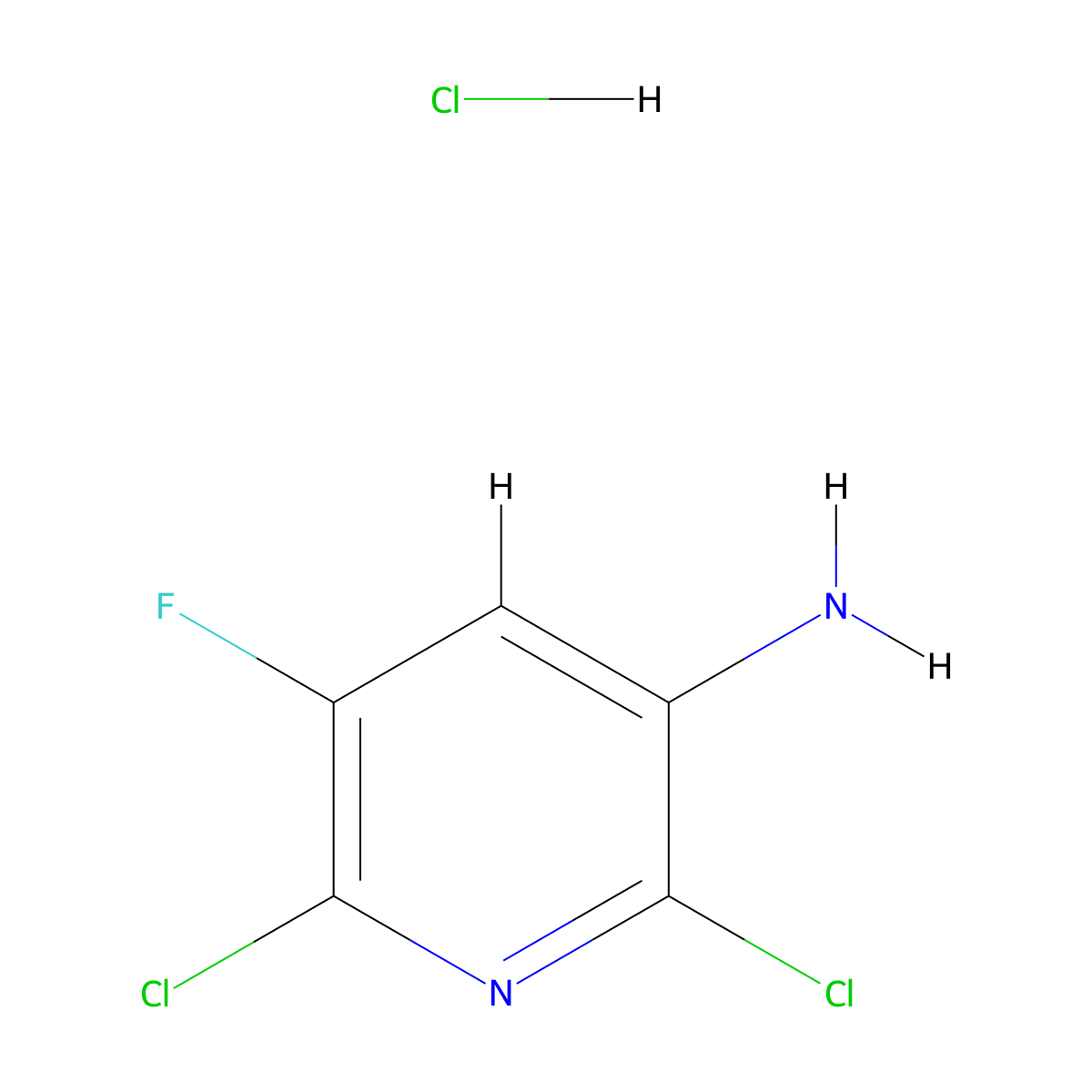 2,6-Dichloro-5-fluoropyridin-3-amine hydrochloride molecular structure, CAS 1416351-81-9