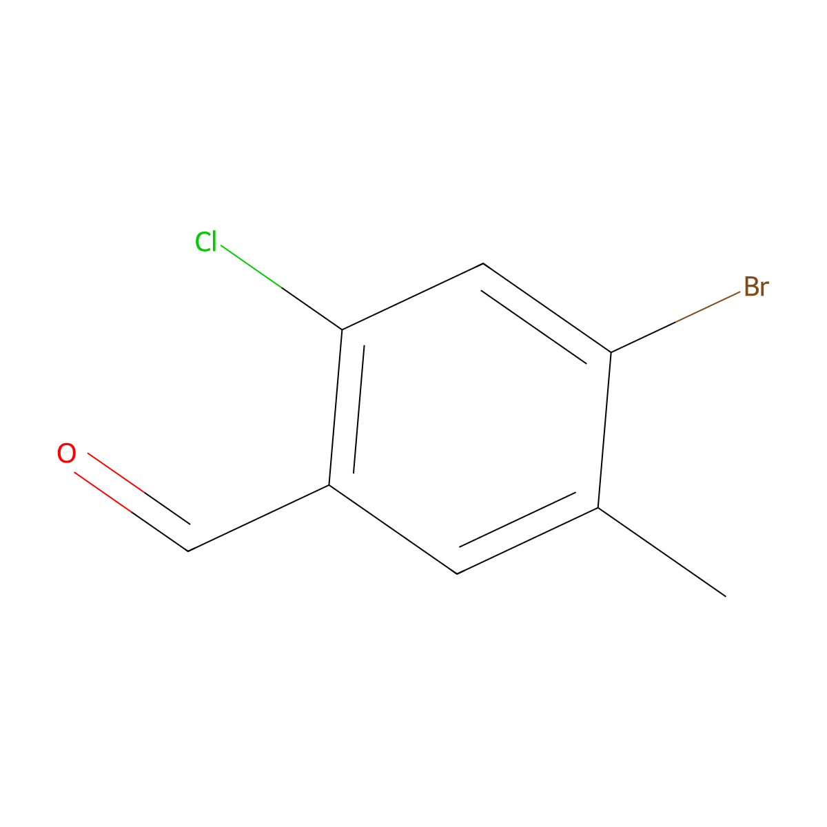 4-Bromo-2-chloro-5-methylbenzaldehyde molecular structure, CAS 1416351-82-0
