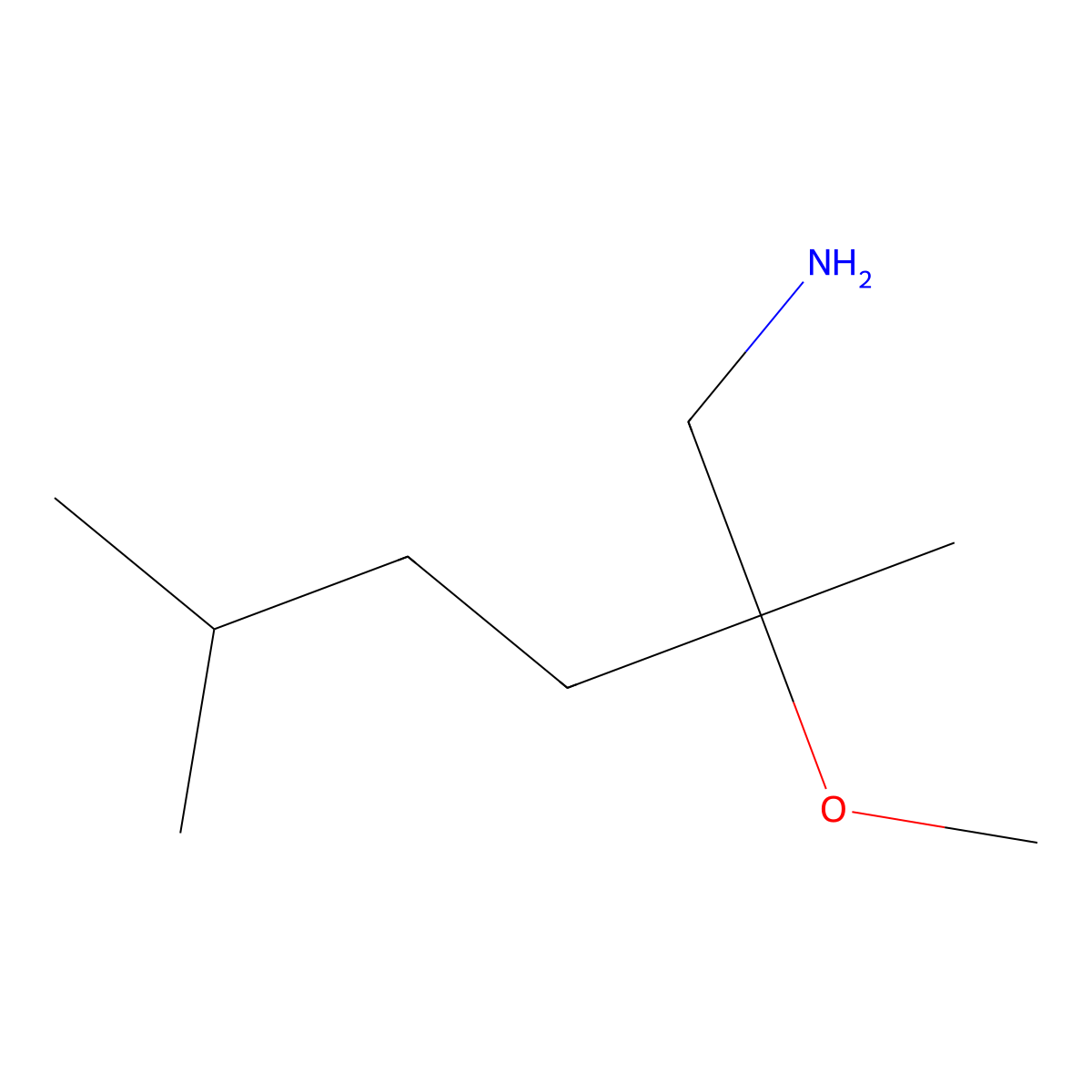 2-Methoxy-2,5-dimethyl-hexylamine molecular structure, CAS 1416351-92-2