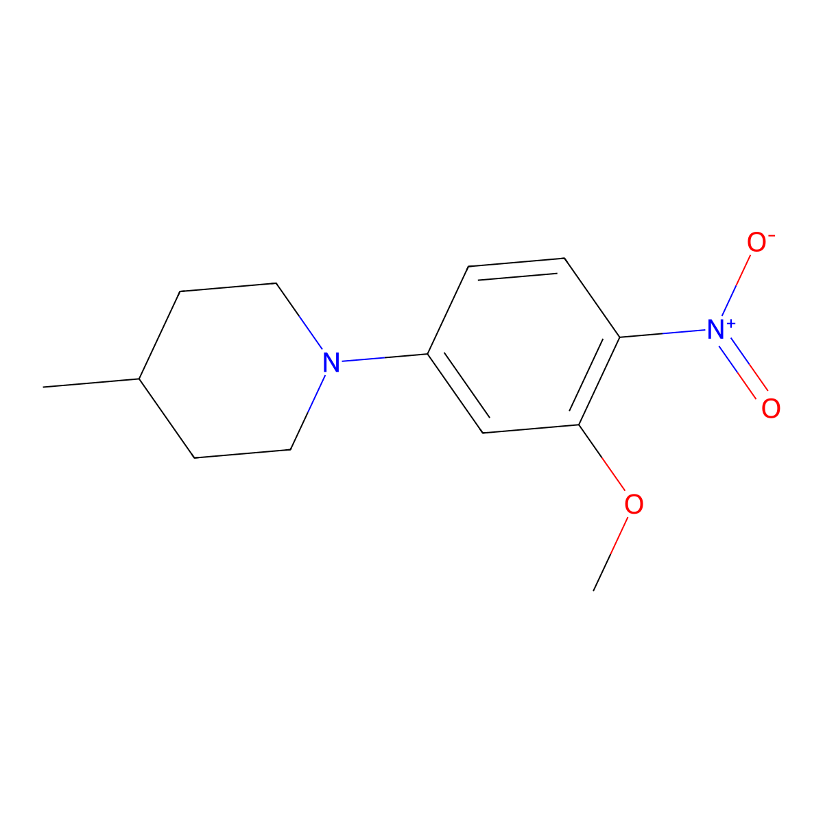 1-(3-Methoxy-4-nitro-phenyl)-4-methyl-piperidine molecular structure, CAS 1416351-93-3