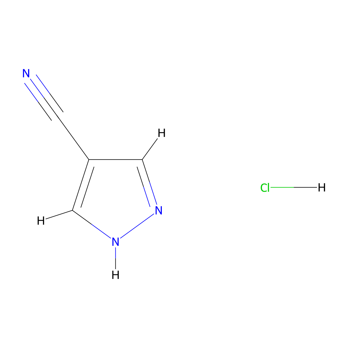 1H-Pyrazole-4-carbonitrile hydrochloride molecular structure, CAS 1416351-94-4
