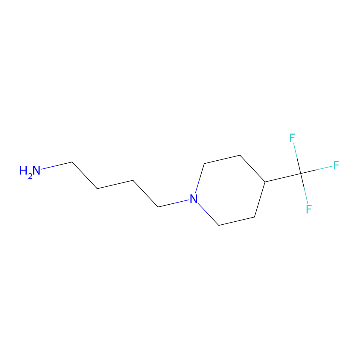 4-(4-Trifluoromethyl-piperidin-1-yl)-butylamine molecular structure, CAS 1416351-97-7
