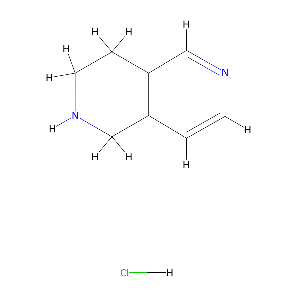 1,2,3,4-Tetrahydro-2,6-naphthyridine hydrochloride molecular structure, CAS 1416352-01-6