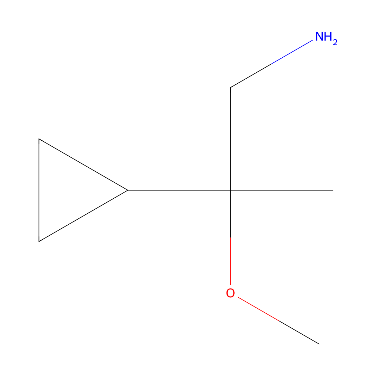 2-Cyclopropyl-2-methoxypropan-1-amine molecular structure, CAS 1416352-04-9