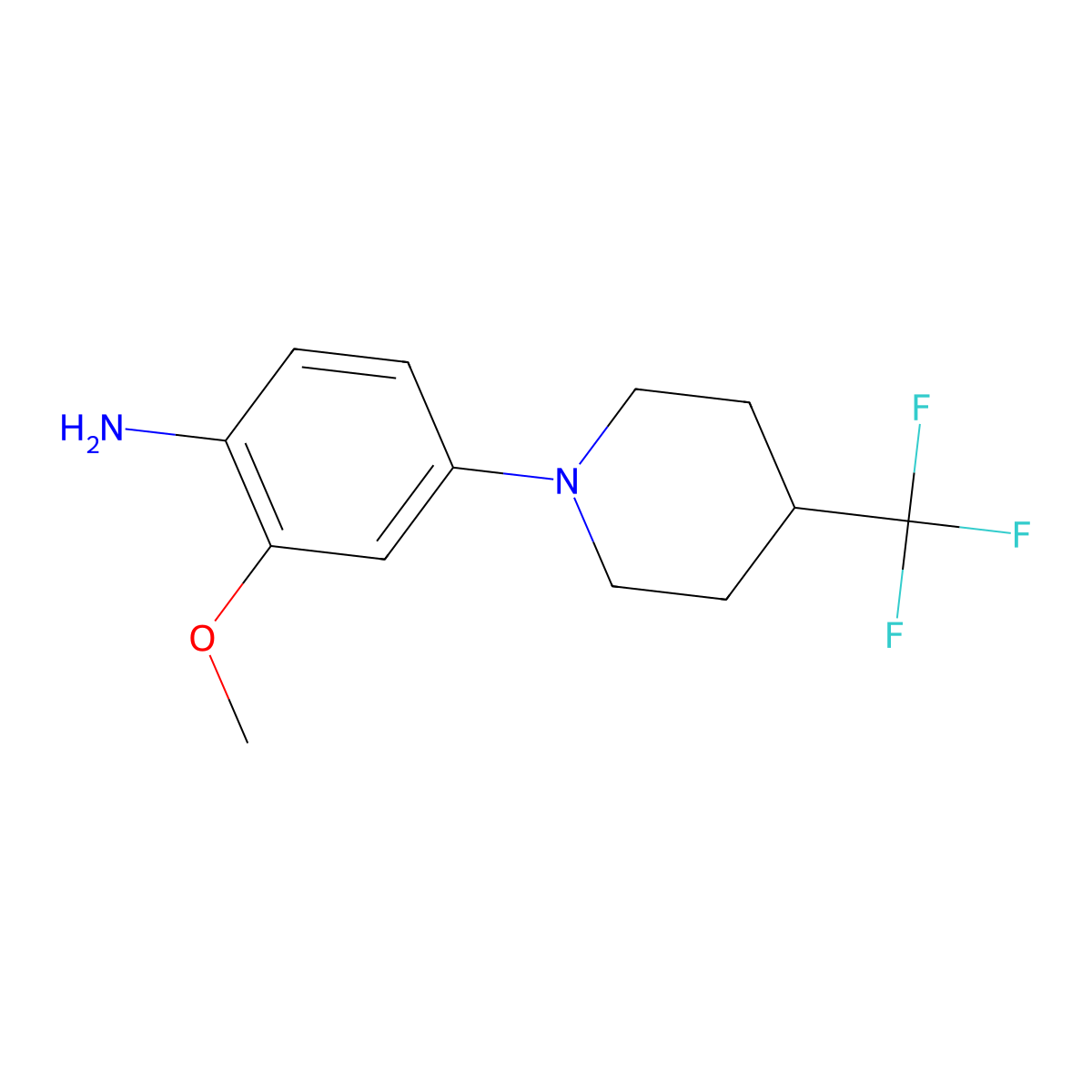 2-Methoxy-4-(4-trifluoromethyl-piperidin-1-yl)-aniline molecular structure, CAS 1416352-07-2