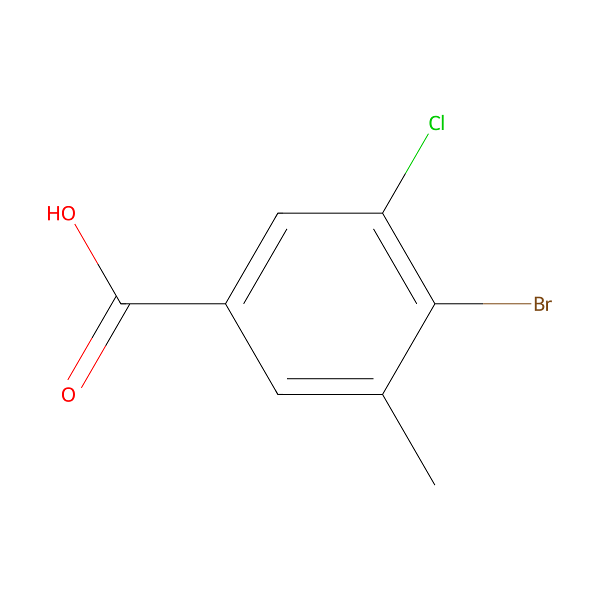 4-Bromo-3-chloro-5-methylbenzoic acid molecular structure, CAS 1416352-15-2