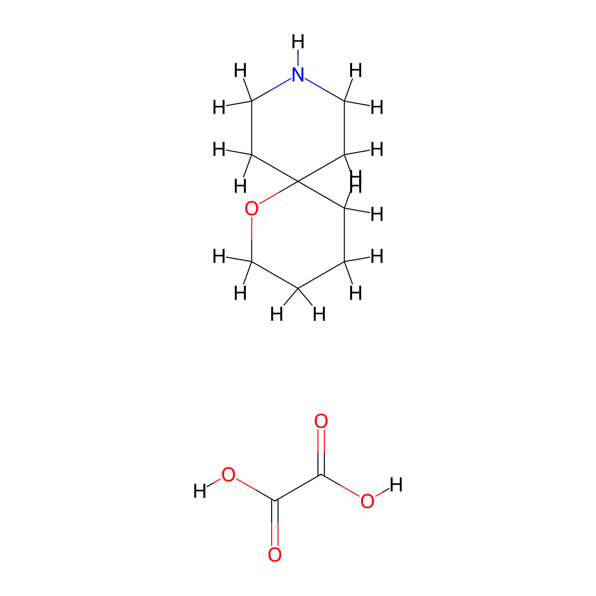 1-Oxa-9-azaspiro[5.5]undecane oxalate molecular structure, CAS 1416354-30-7