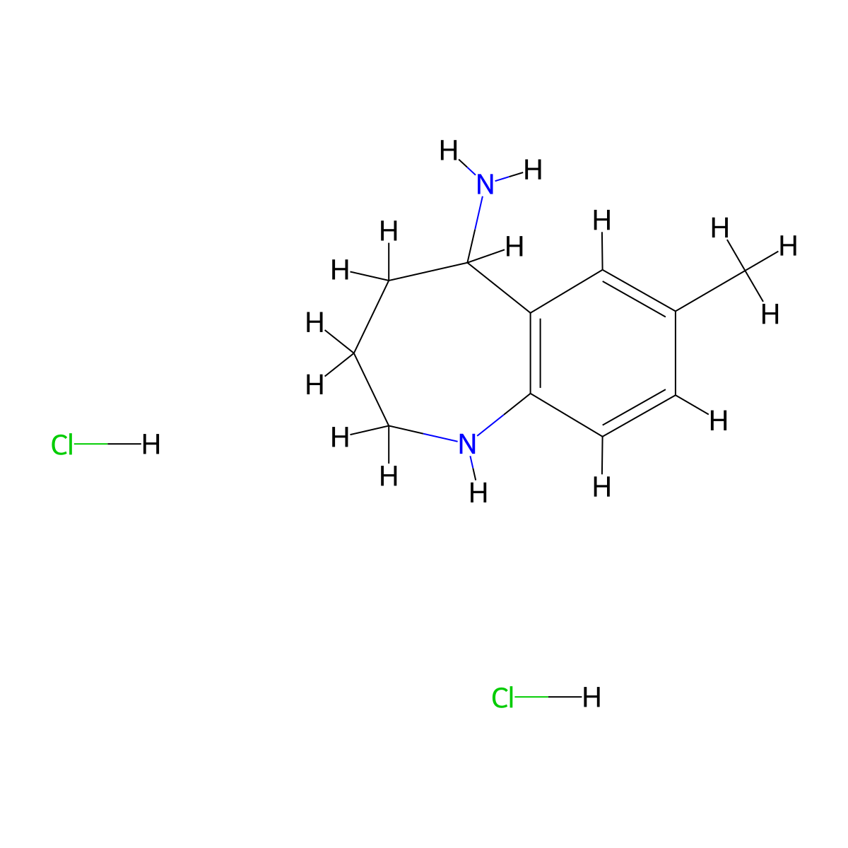 7-Methyl-2,3,4,5-tetrahydro-1H-benzo[b]azepin-5-amine dihydrochloride molecular structure, CAS 1416354-44-3