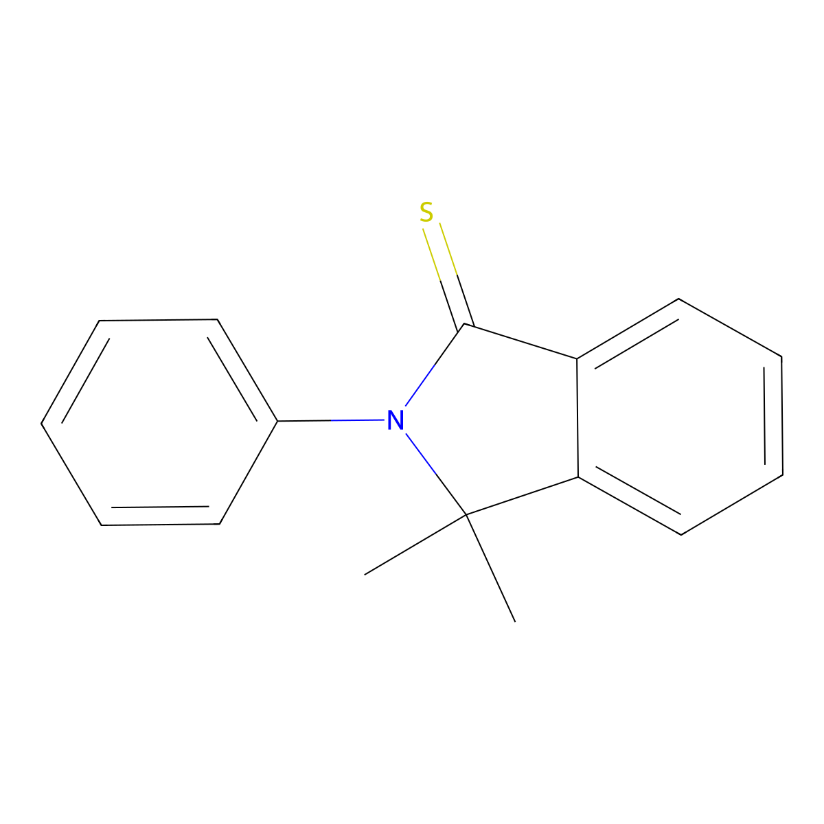 3,3-Dimethyl-2-phenyl-2,3-dihydro-1H-isoindole-1-thione molecular structure, CAS 141636-29-5