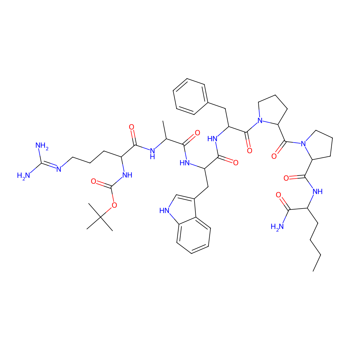Boc-Arg-Ala-D-Trp-Phe-D-Pro-Pro-Nle-NH2 molecular structure, CAS 141636-44-4