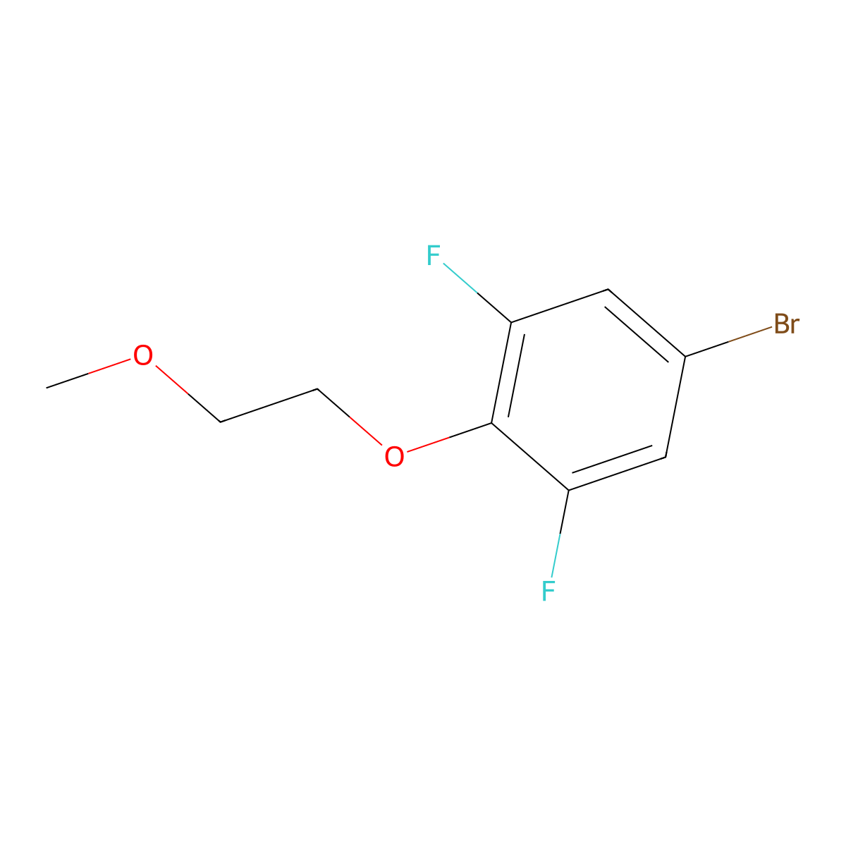 5-Bromo-1,3-difluoro-2-(2-methoxy-ethoxy)-benzene molecular structure, CAS 1416360-39-8