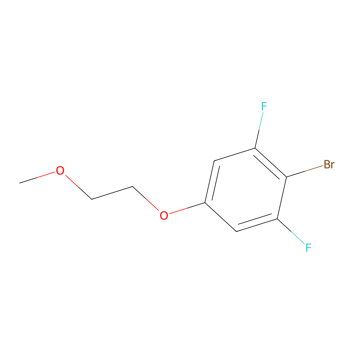 2-Bromo-1,3-difluoro-5-(2-methoxyethoxy)benzene molecular structure, CAS 1416360-50-3