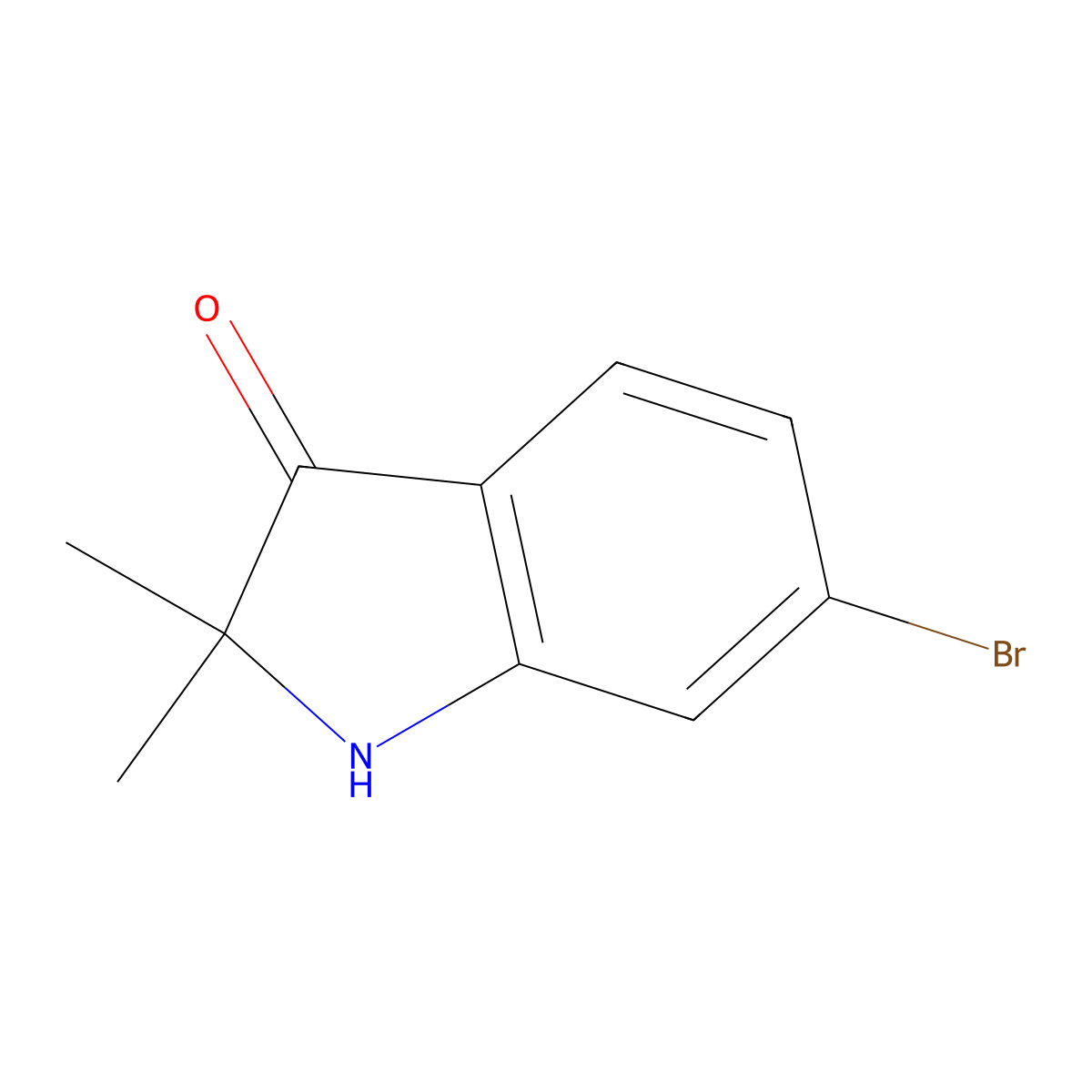 6-Bromo-2,2-dimethylindolin-3-one molecular structure, CAS 1416363-78-4