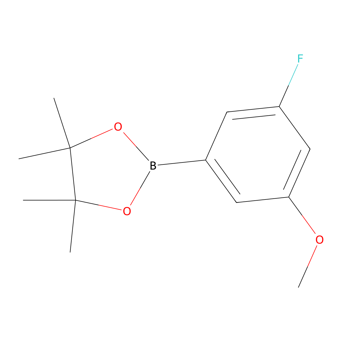 2-(3-Fluoro-5-methoxyphenyl)-4,4,5,5-tetramethyl-1,3,2-dioxaborolane molecular structure, CAS 1416367-00-4