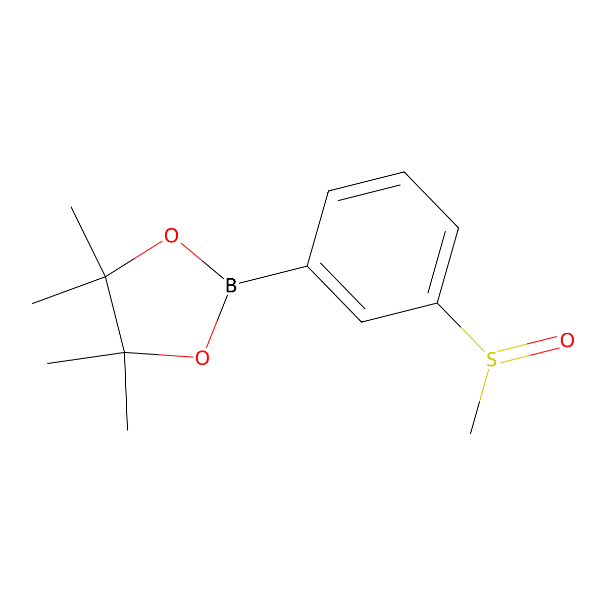 4,4,5,5-Tetramethyl-2-(3-(methylsulfinyl)phenyl)-1,3,2-dioxaborolane molecular structure, CAS 1416367-04-8