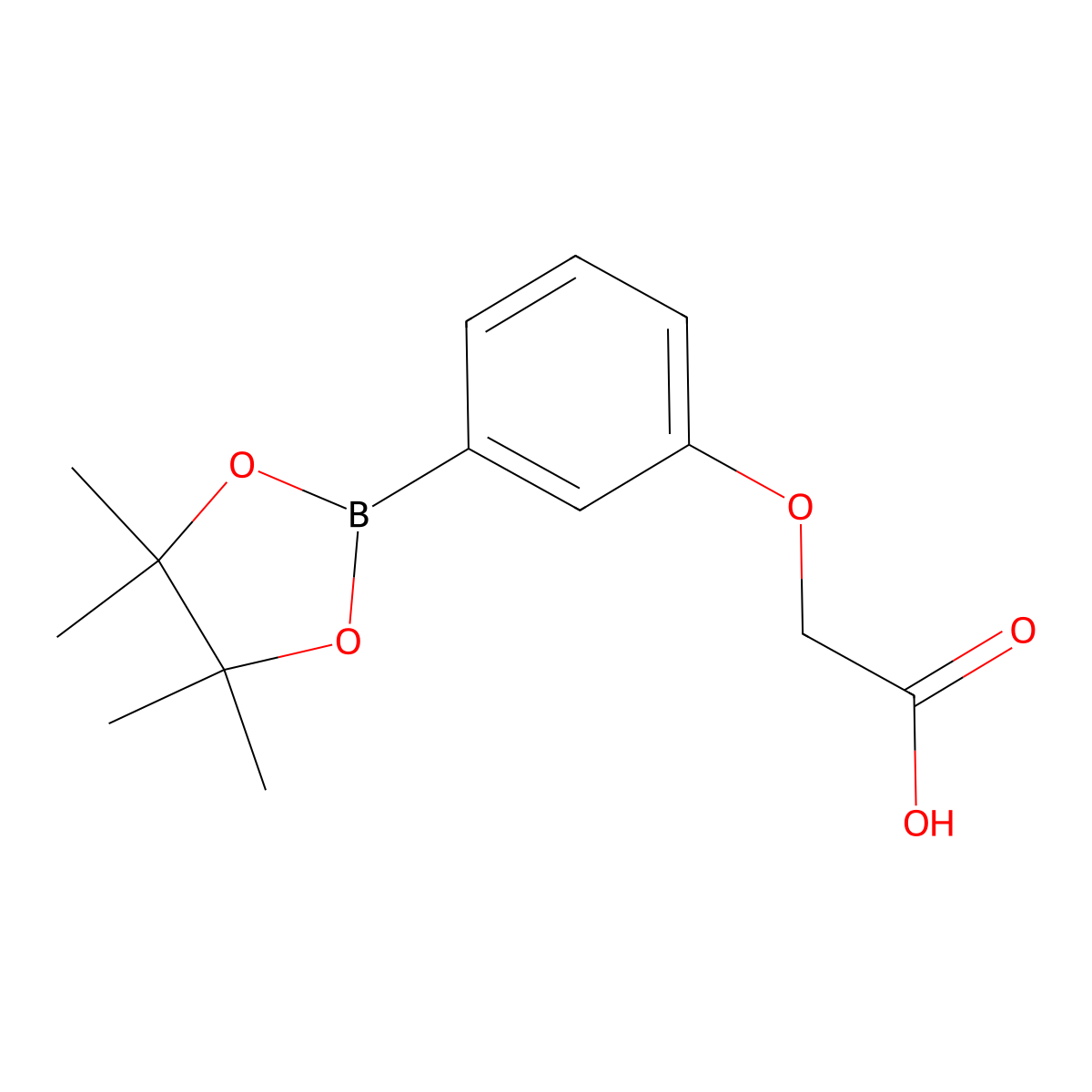 2-[3-(Tetramethyl-1,3,2-dioxaborolan-2-yl)phenoxy]acetic acid molecular structure, CAS 1416367-05-9