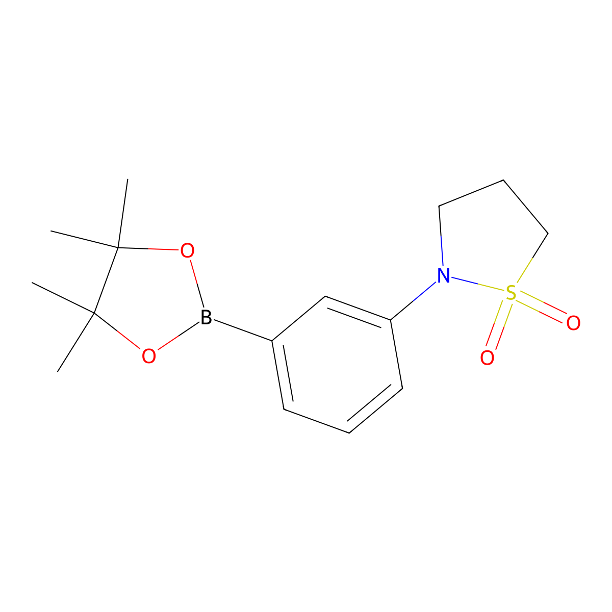 2-(3-(4,4,5,5-Tetramethyl-1,3,2-dioxaborolan-2-yl)phenyl)isothiazolidine 1,1-dioxide molecular structure, CAS 1416367-18-4