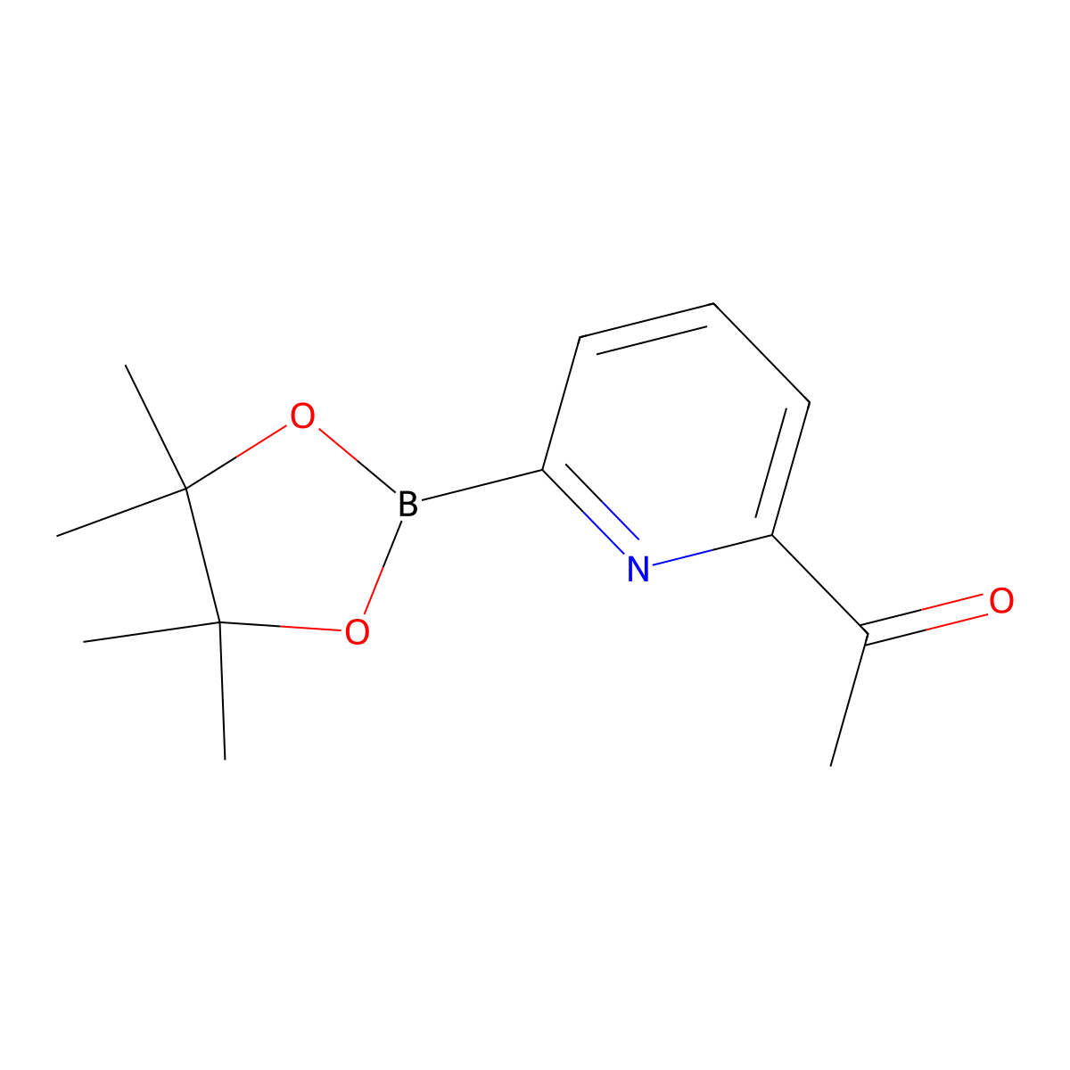 1-[6-(4,4,5,5-Tetramethyl-1,3,2-dioxaborolan-2-YL)pyridin-2-YL]ethanone molecular structure, CAS 1416367-30-0