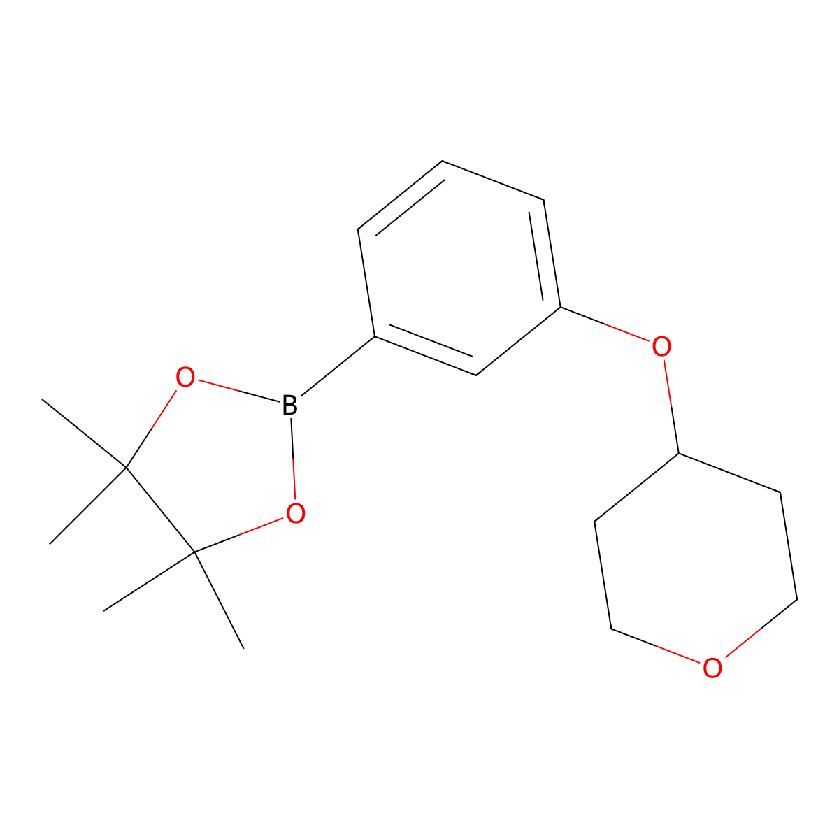 4,4,5,5-Tetramethyl-2-(3-((tetrahydro-2H-pyran-4-yl)oxy)phenyl)-1,3,2-dioxaborolane molecular structure, CAS 1416367-41-3