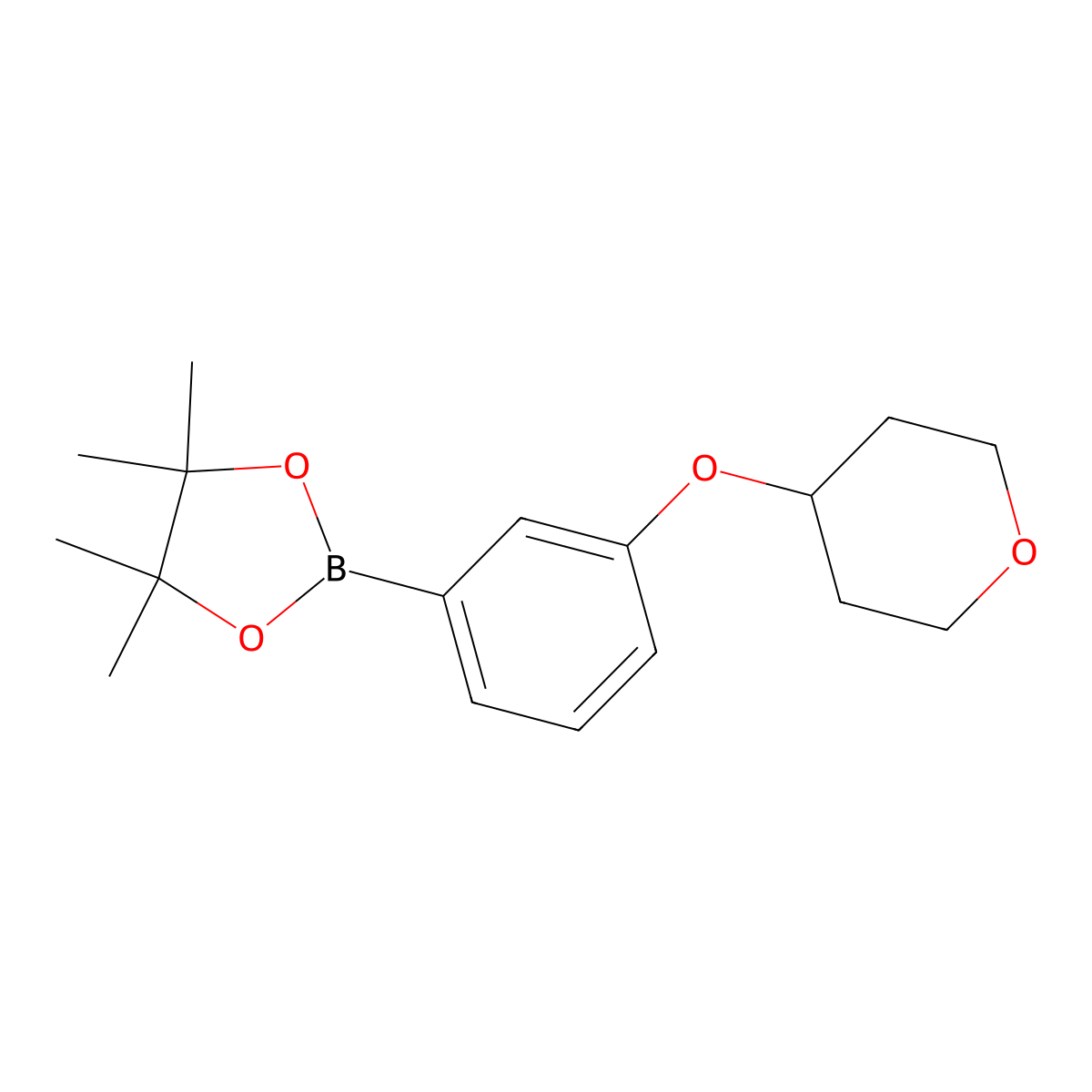 4,4,5,5-Tetramethyl-2-(3-((tetrahydro-2H-pyran-4-yl)oxy)phenyl)-1,3,2-dioxaborolane molecular structure, CAS 1416367-41-3