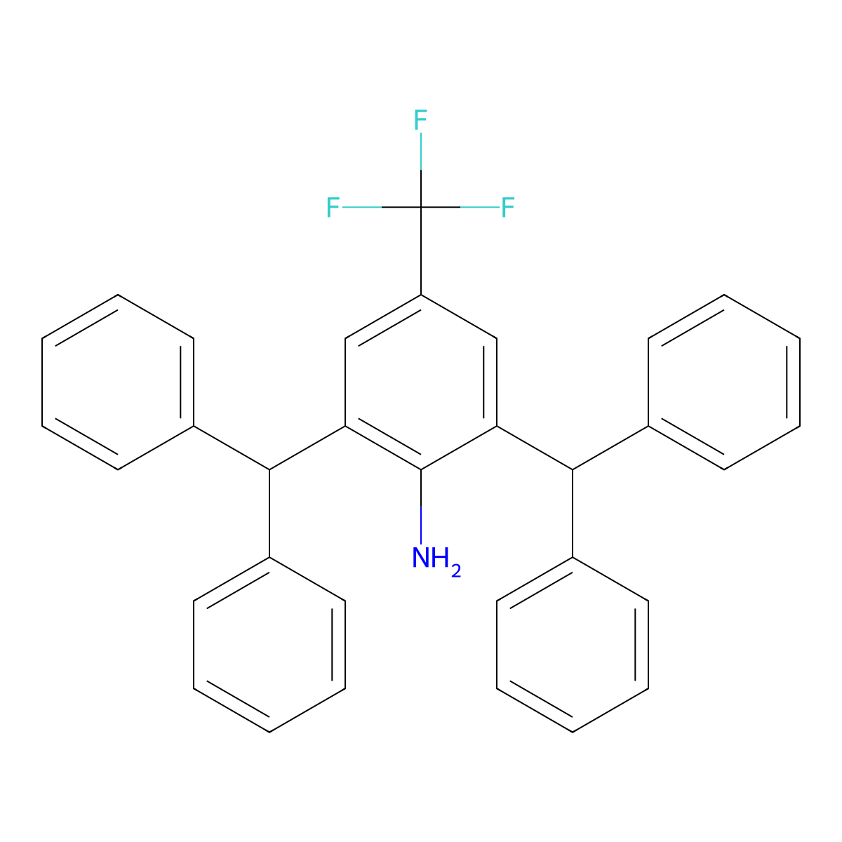 2,6-Bis(diphenylmethyl)-4-(trifluoromethyl)-Benzenamine molecular structure, CAS 1416368-00-7
