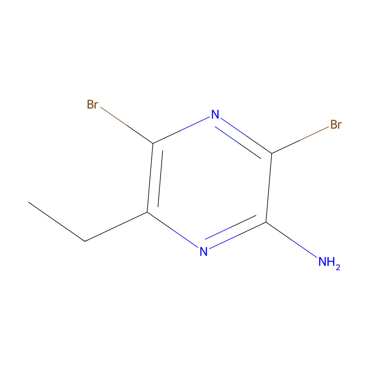 3,5-Dibromo-6-ethylpyrazin-2-amine molecular structure, CAS 1416369-32-8