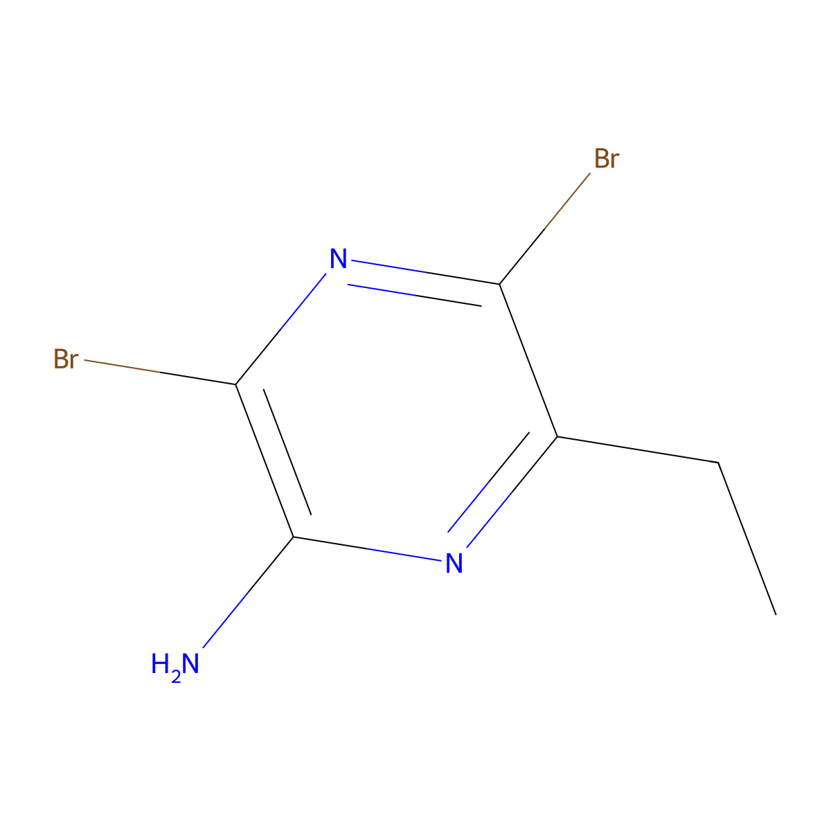 3,5-Dibromo-6-ethylpyrazin-2-amine molecular structure, CAS 1416369-32-8