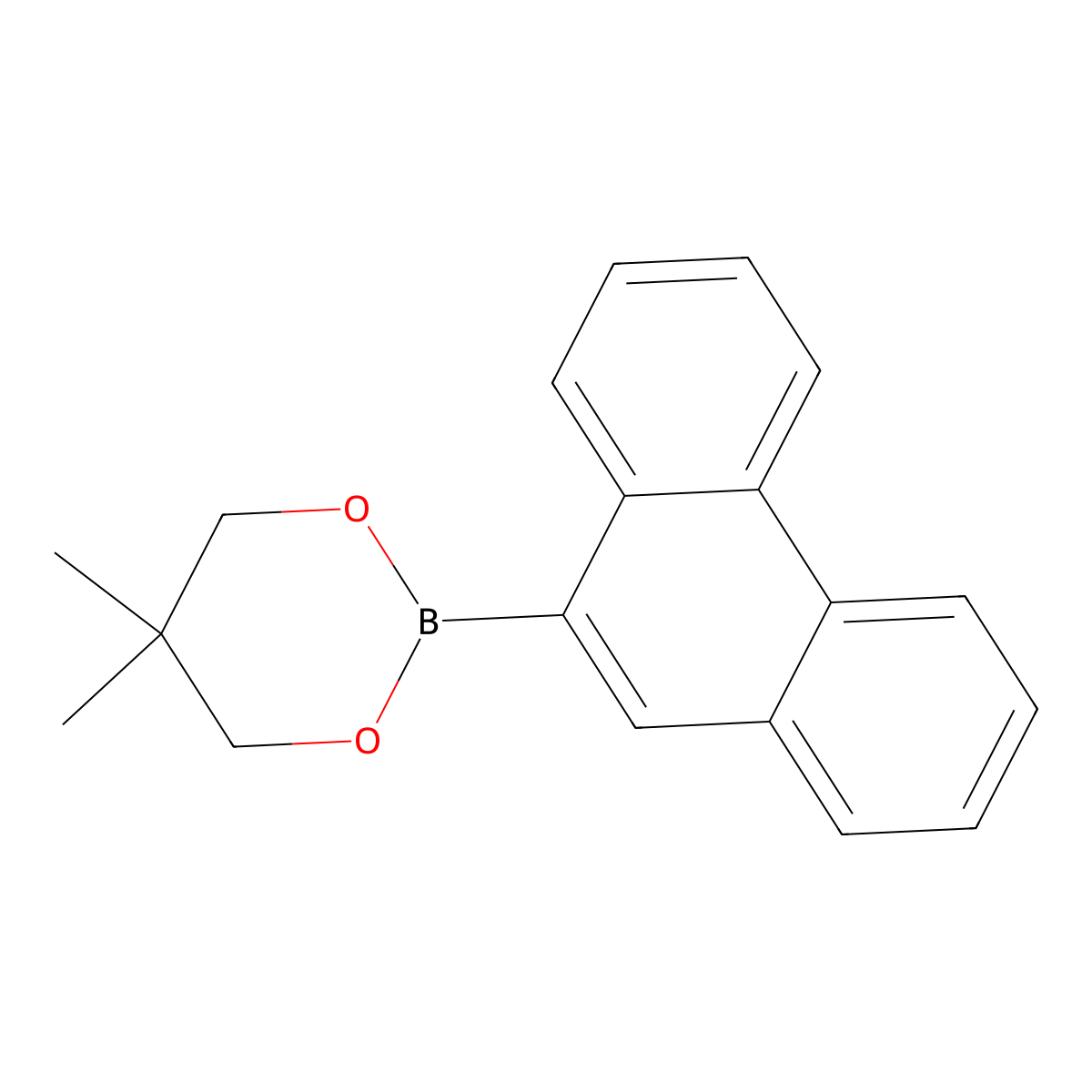 5,5-Dimethyl-2-(phenanthren-9-yl)-1,3,2-dioxaborinane molecular structure, CAS 1416371-19-1