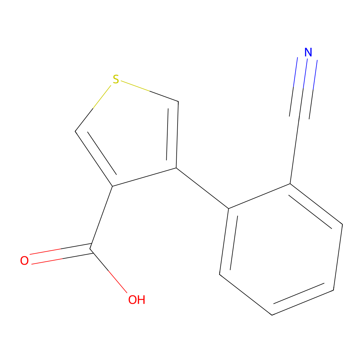 4-(2-Cyanophenyl)thiophene-3-carboxylic acid molecular structure, CAS 1416371-82-8